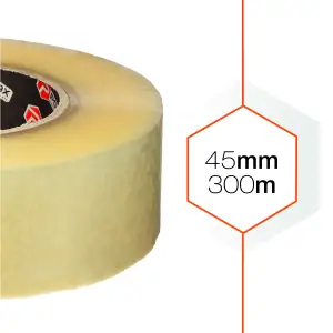 Клейкая лента Polax скотч упаковочный прозрачный 300 м x 45 мм (101-053) UA