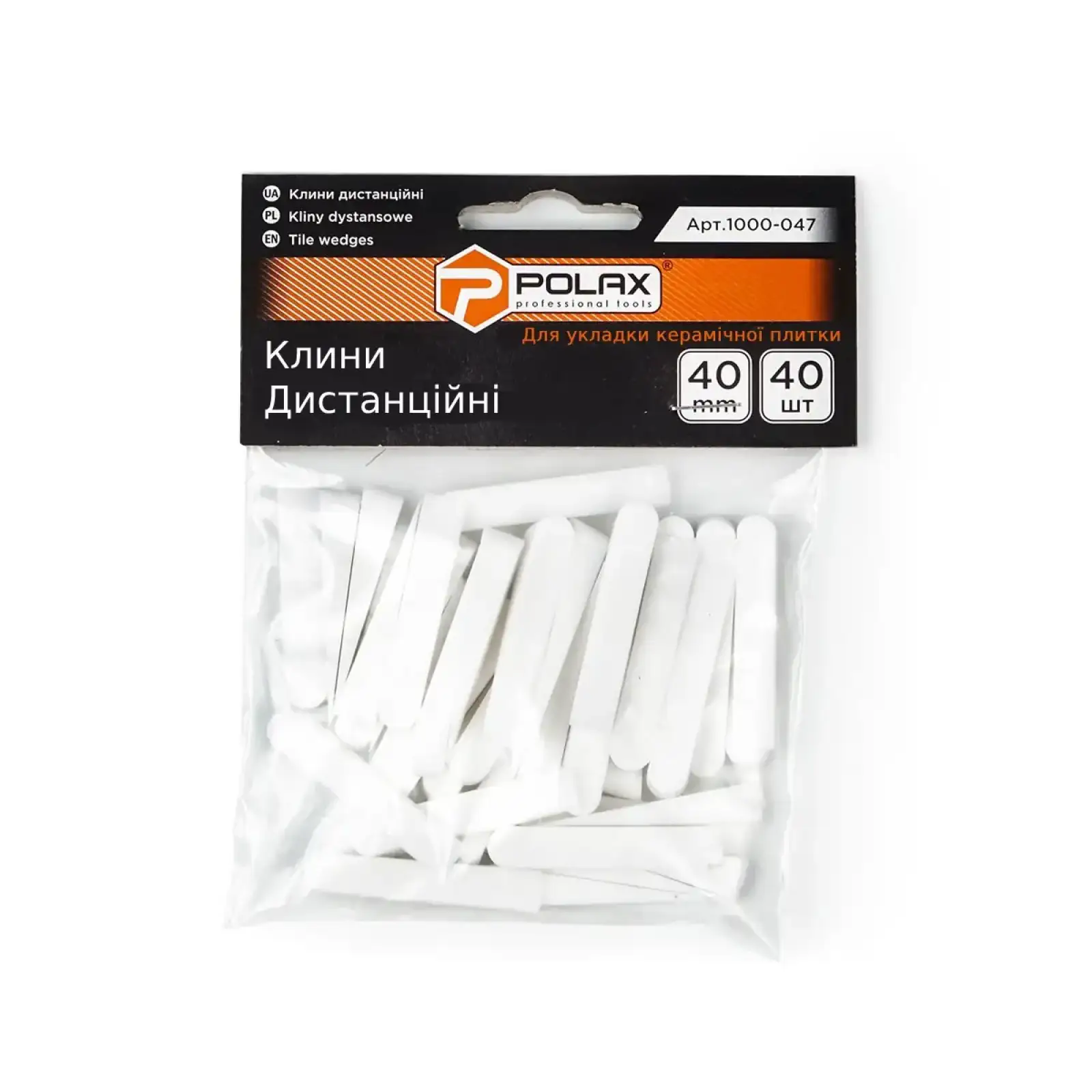 Клинья для плитки Polax дистанционные 40 мм 40 шт. (1000-047) UA
