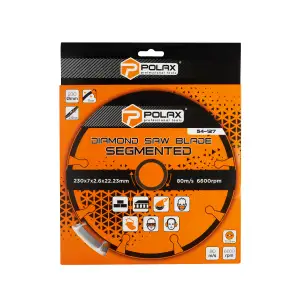 Диск алмазний сегментований Polax 230x7x2.6x22.23, 25% (54-127) UA