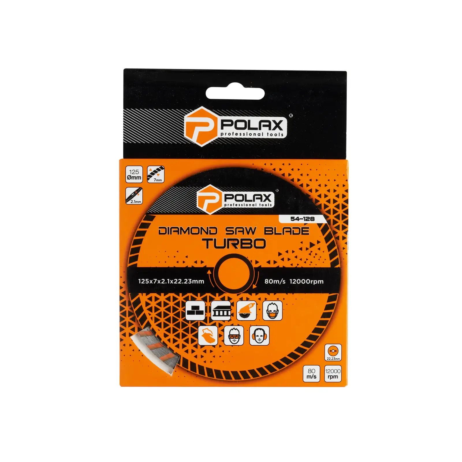 Диск алмазный турбо Polax 125x7x2.1x22.23, 25% (54-128) UA
