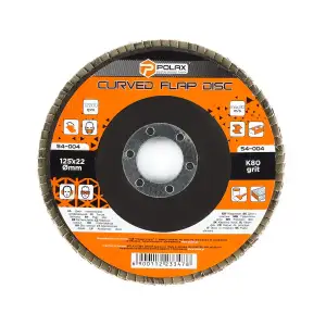 Шлифовальный диск лепестковый для УШМ (болгарки) Polax 125×22 мм, K80 (54-004) UA