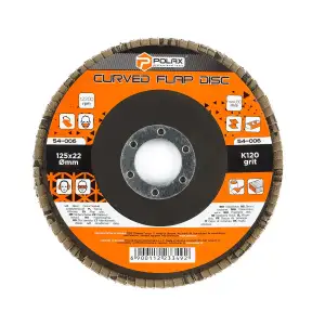 Шлифовальный диск лепестковый для УШМ (болгарки) Polax 125×22 мм, K120 (54-006) UA