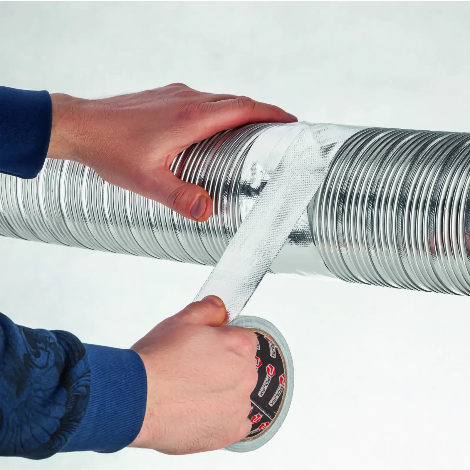 Скотч алюминиевый армированный Polax клейкая лента 50 мм х 25 м (101-107) UA