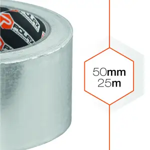 Скотч алюминиевый Polax клейкая лента 50 мм х 25 м (101-011) UA