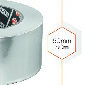 Скотч алюминиевый Polax клейкая лента 50 мм х 50 м (101-012) UA