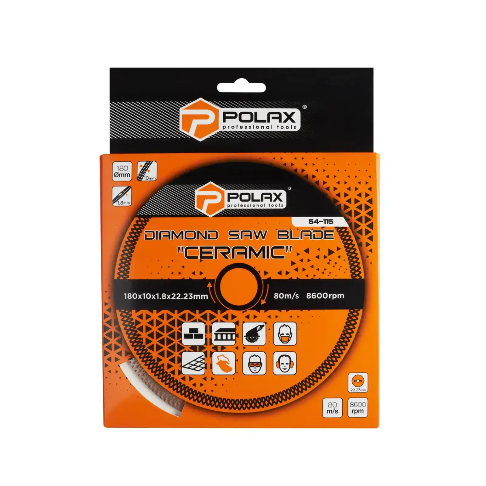 Диск отрезной алмазный Ceramic Polax 180x1.8x22.23 мм (54-115) UA