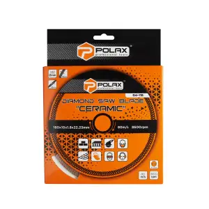 Диск отрезной алмазный Ceramic Polax 180x1.8x22.23 мм (54-115) UA