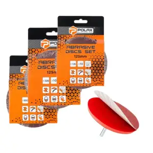 Наждачные круги на липучке (К120, К320, К600) и платформа Polax (335-61) UA