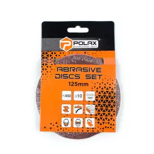 Шлифовальный круг К400 Polax на липучке 125 мм, 10 шт (54-058) UA