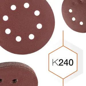 Шліфувальний круг К240 Polax на липучці з отворами 125 мм, 10 шт (54-221) UA