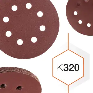 Шліфувальний круг К320 Polax на липучці з отворами 125 мм, 10 шт (54-222) UA