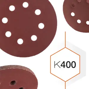 Шліфувальний круг К400 Polax на липучці з отворами 125 мм, 10 шт (54-223) UA