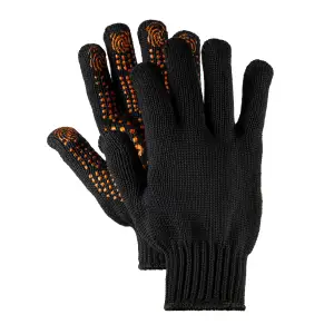 Перчатки рабочие Polax с ПВХ покрытием черные, 70/30, р.11-XL (1000-333) UA