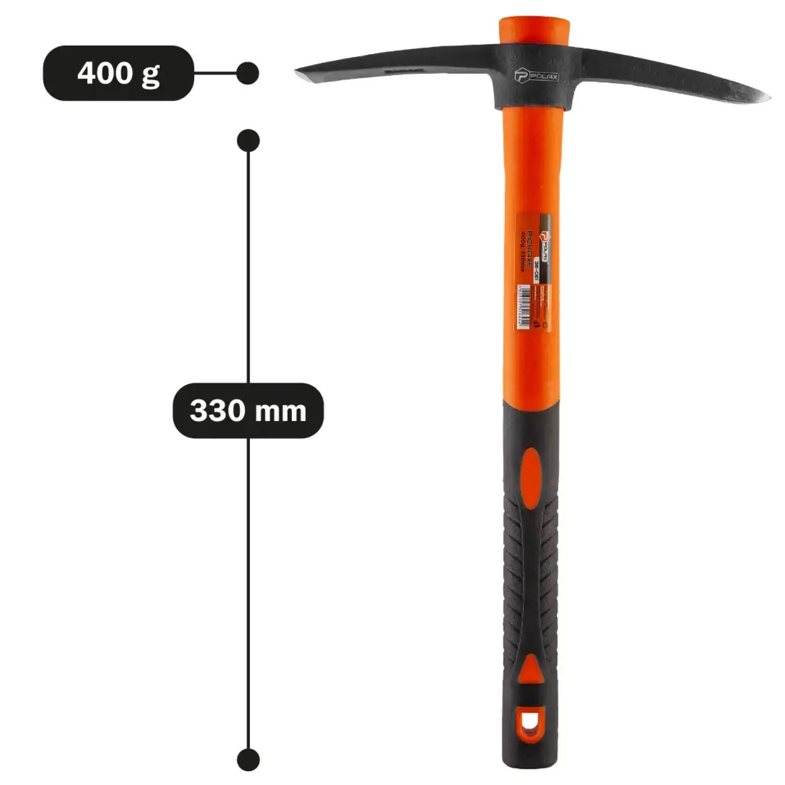 Кирка Polax 400 г ручка з фібергласу (36-061) UA