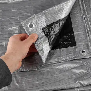 Тент тарпаулиновый Polax 6 × 8 м, 80 г/м², с люверсами, двусторонняя ламинация (70-113) UA