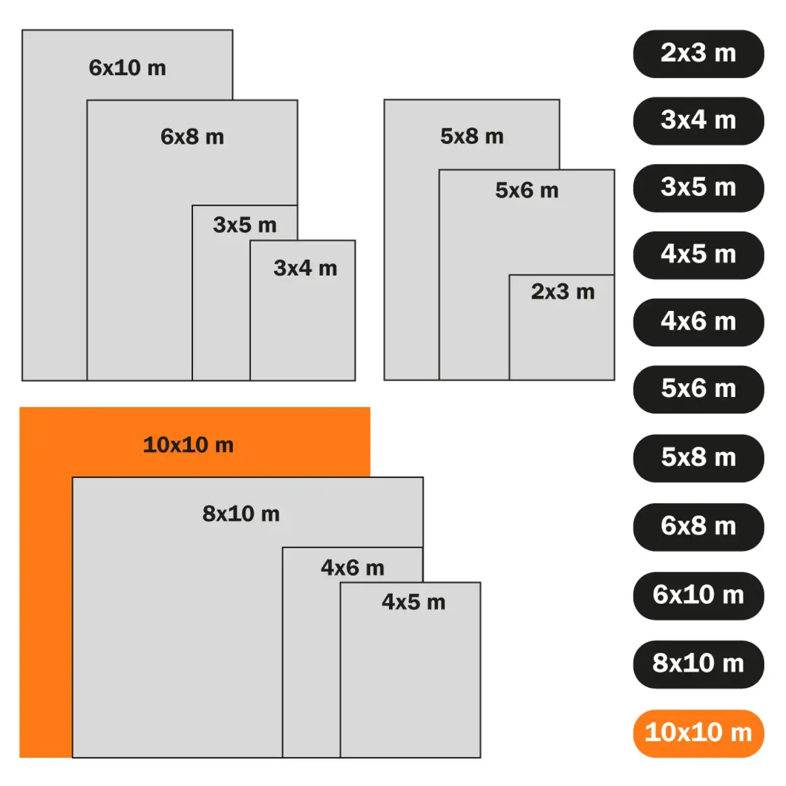 Тент тарпаулиновый Polax 10 × 10 м, 80 г/м², с люверсами, двусторонняя ламинация (70-116) UA