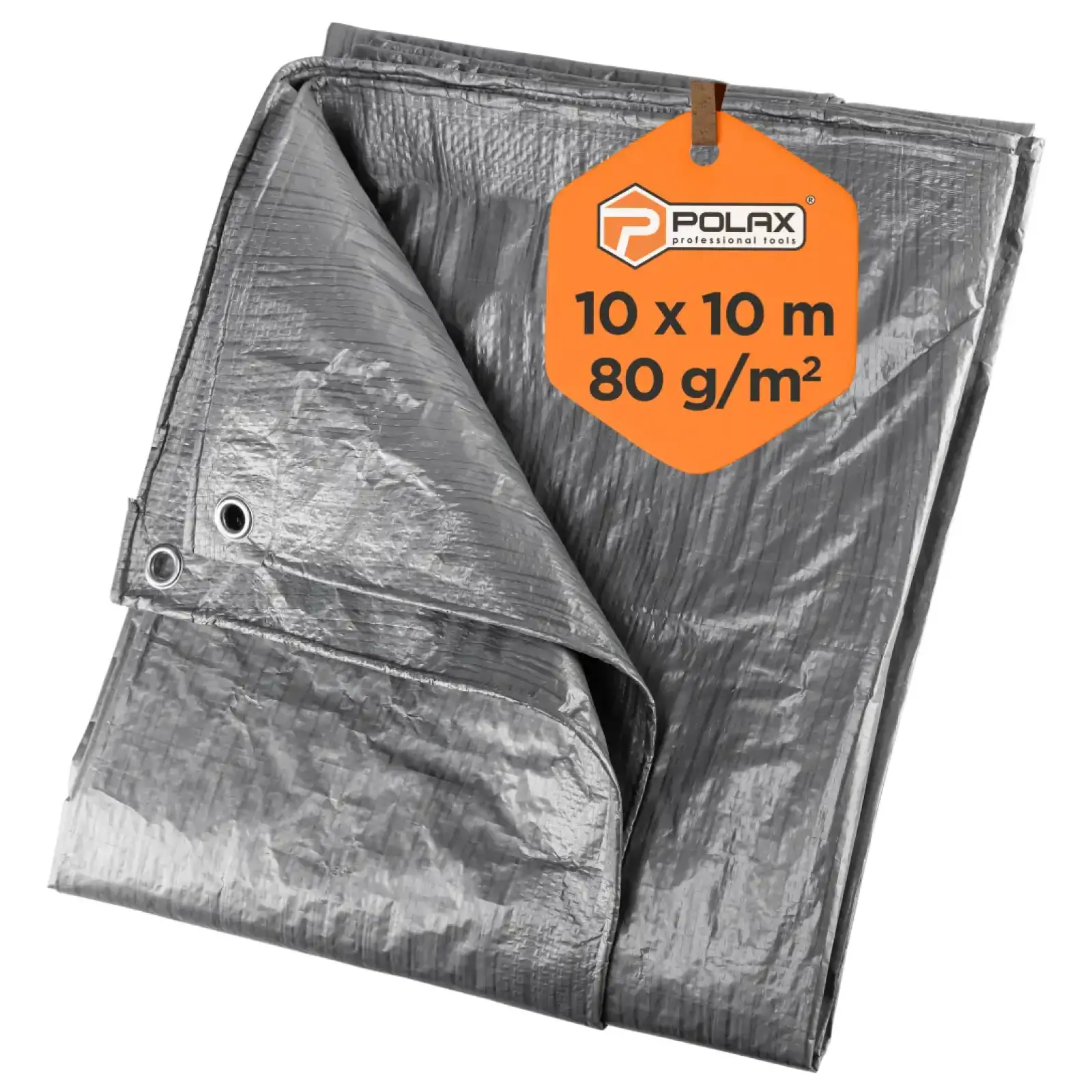 Тент тарпаулиновый Polax 10 × 10 м, 80 г/м², с люверсами, двусторонняя ламинация (70-116) UA