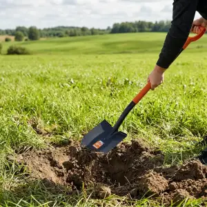 Лопата штикова Polax з металевою ручкою 195х285 мм (70-134) UA