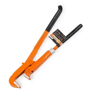 Ключ трубный Polax 90° 3/4" прорезиненные рукоятки (44-006) UA