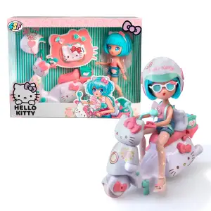 Ігровий набір 4SF MANGA DOLLS серії "Hello Kitty" – КРАСУНЯ ПІНК НА СКУТЕРІ (з аксес.) (HKTF3000)