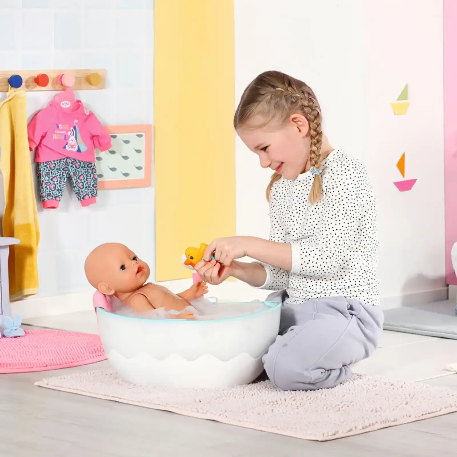 Автоматична ванночка для ляльки BABY BORN – ЛЕГКЕ КУПАННЯ (світло, звук) (835784)