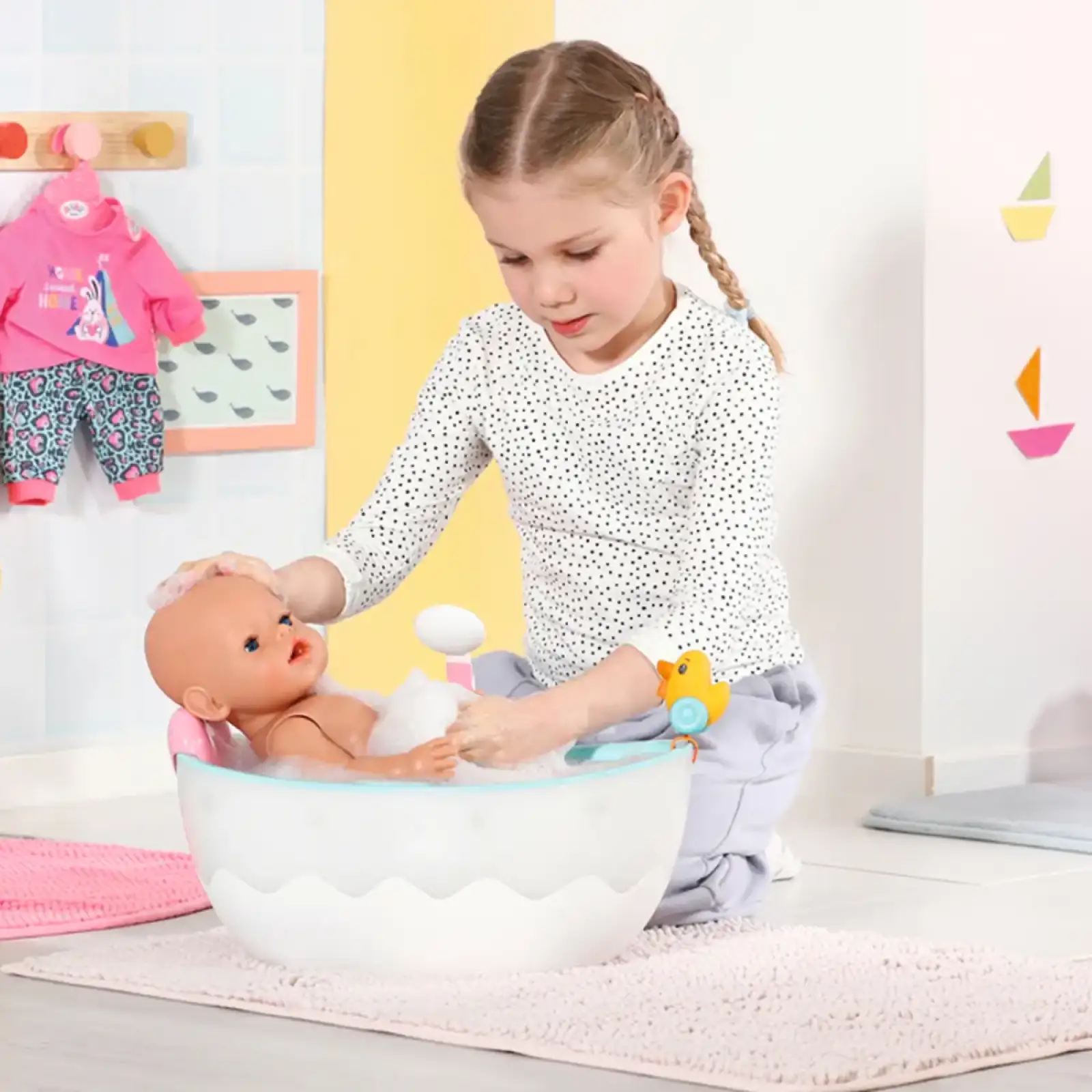 Автоматична ванночка для ляльки BABY BORN – ЛЕГКЕ КУПАННЯ (світло, звук) (835784)