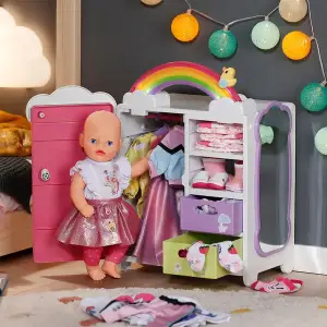 Ігровий набір BABY BORN - ГАРДЕРОБ З ВЕСЕЛКОЮ ТА КАЧЕЧКОЮ (світло, звук) (836040)