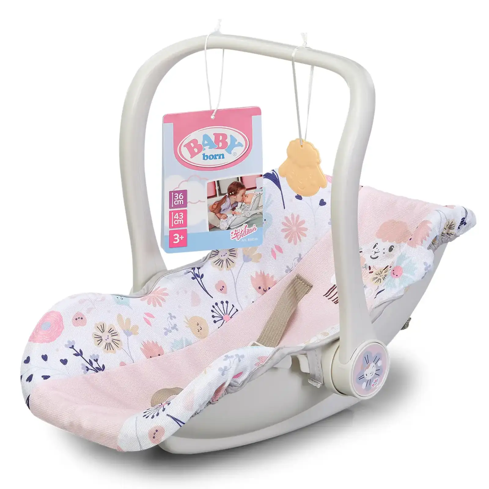 Крісло-переноска для ляльки BABY BORN 2 в 1 – КВІТКОВИЙ СТИЛЬ (838518)