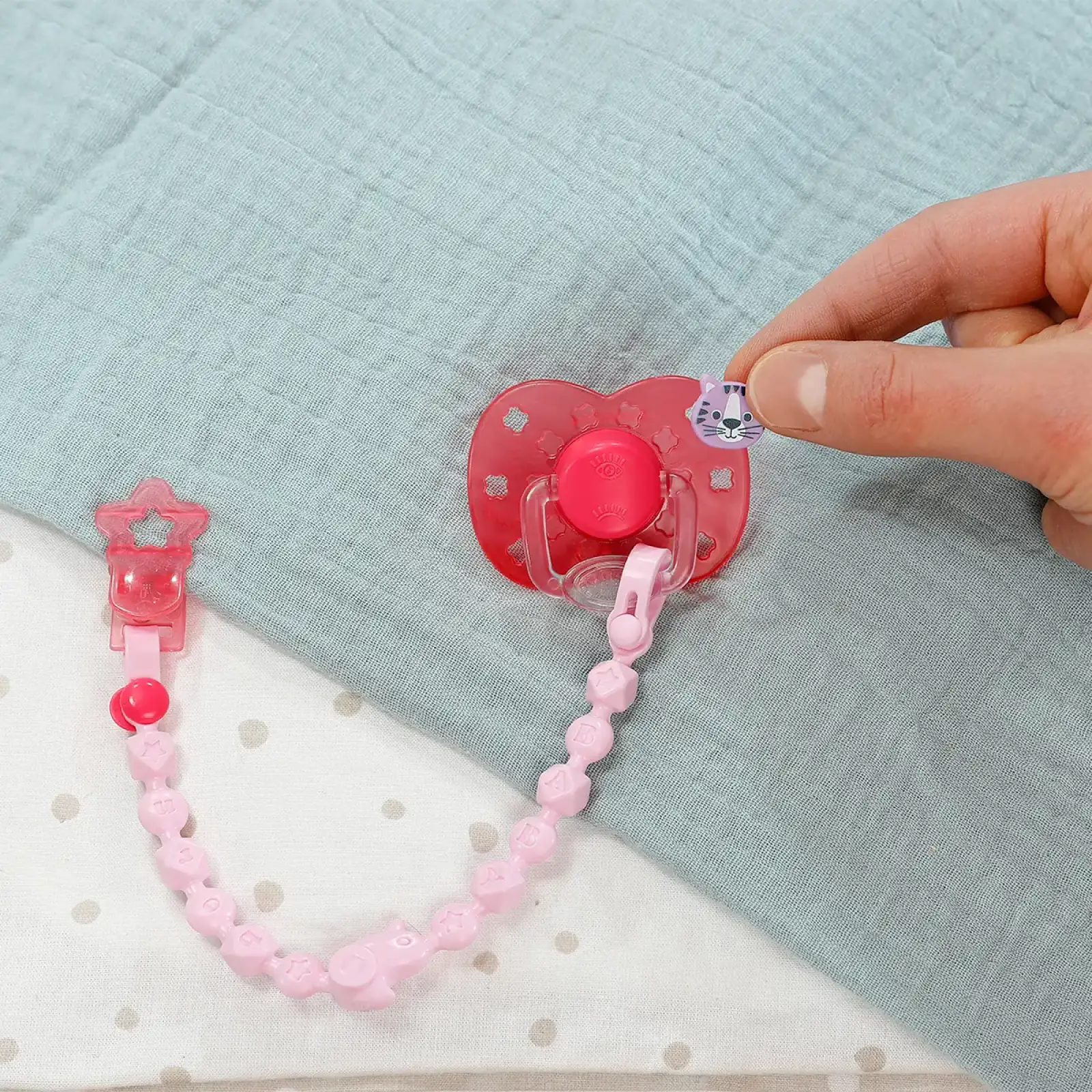 Пустышка для куклы BABY BORN на клипсе (розовая) (838679-2)