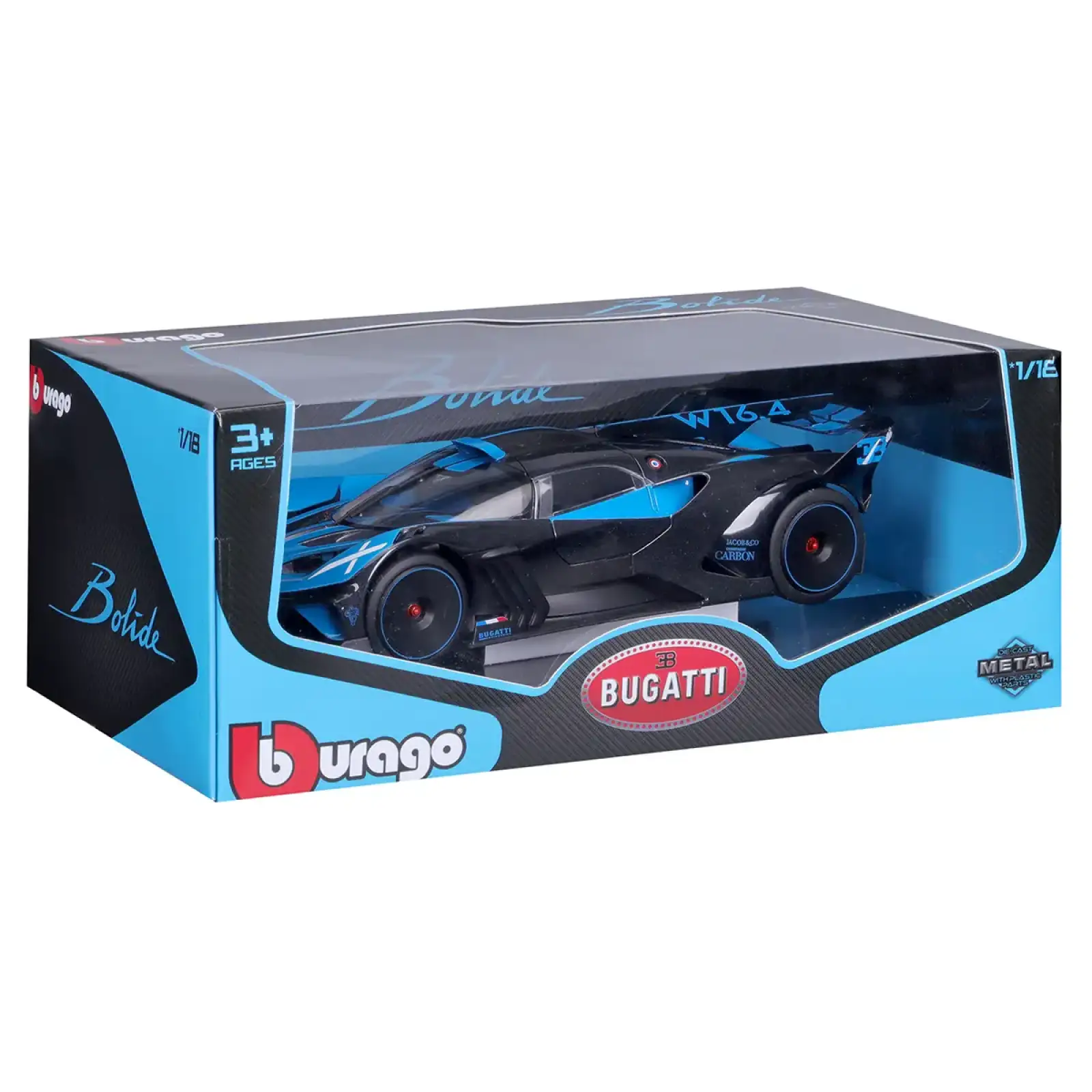 Автомодель - BUGATTI BOLIDE (чорно-синій, 1:18) Bburago (18-11047 BU)