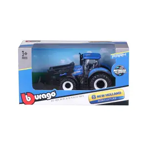 Модель серии Farm - ТРАКТОР NEW HOLLAND T7.315 с фронтальным погрузчиком (синий, 1:32) Bburago (18-31632)