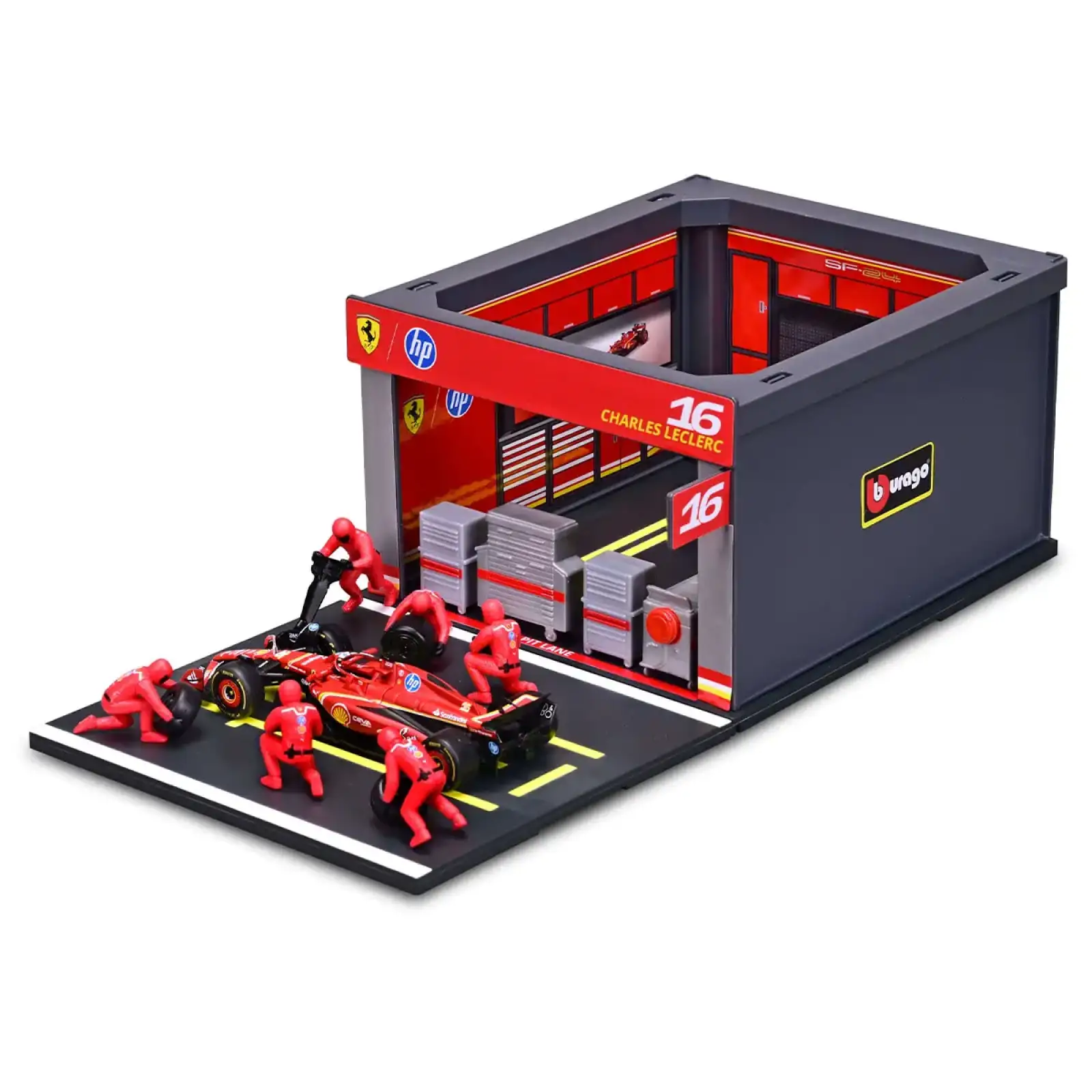 Игровой набор - PIT PASS FERRARI SF-24 (1:43) Bburago (18-36862 (#16))
