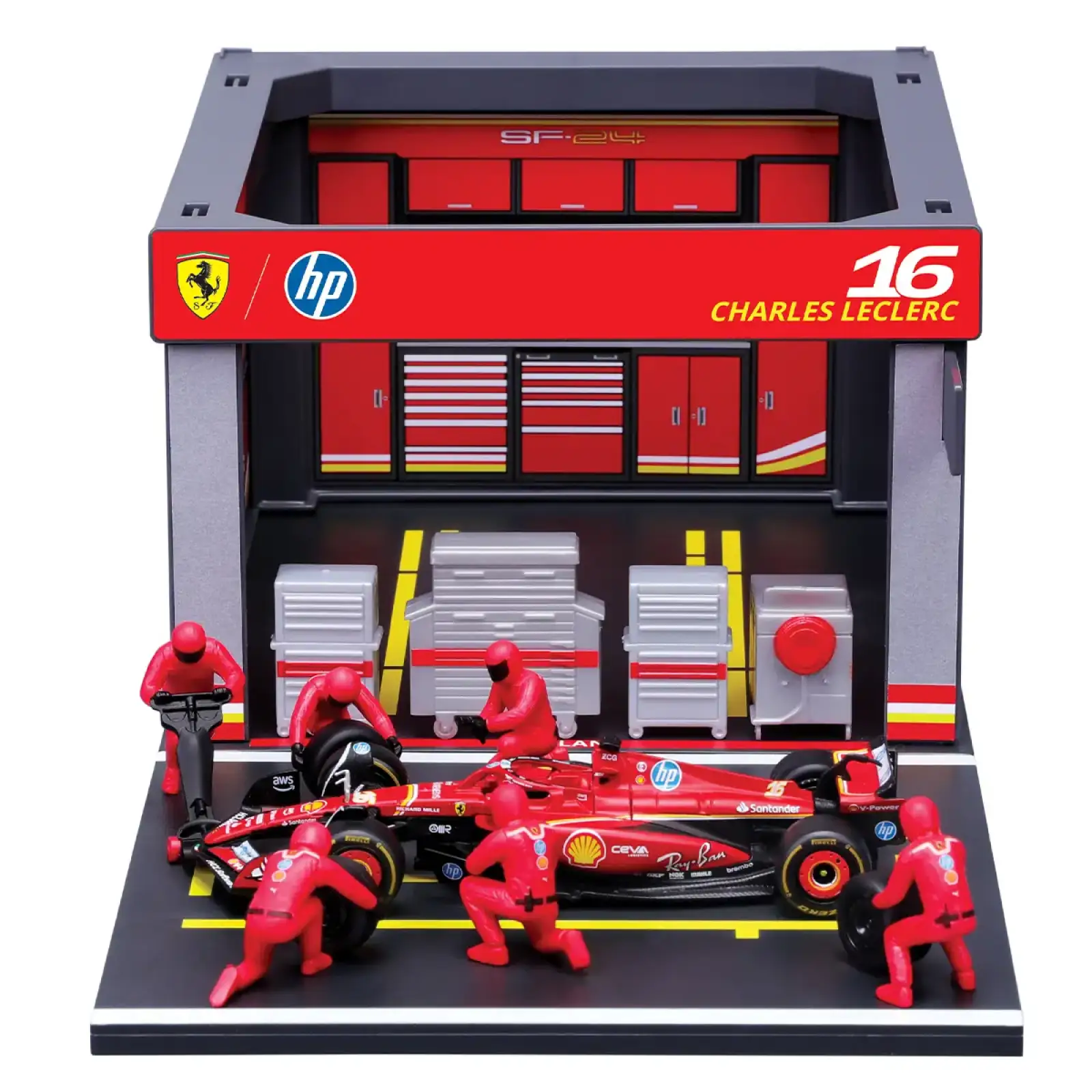 Игровой набор - PIT PASS FERRARI SF-24 (1:43) Bburago (18-36862 (#16))