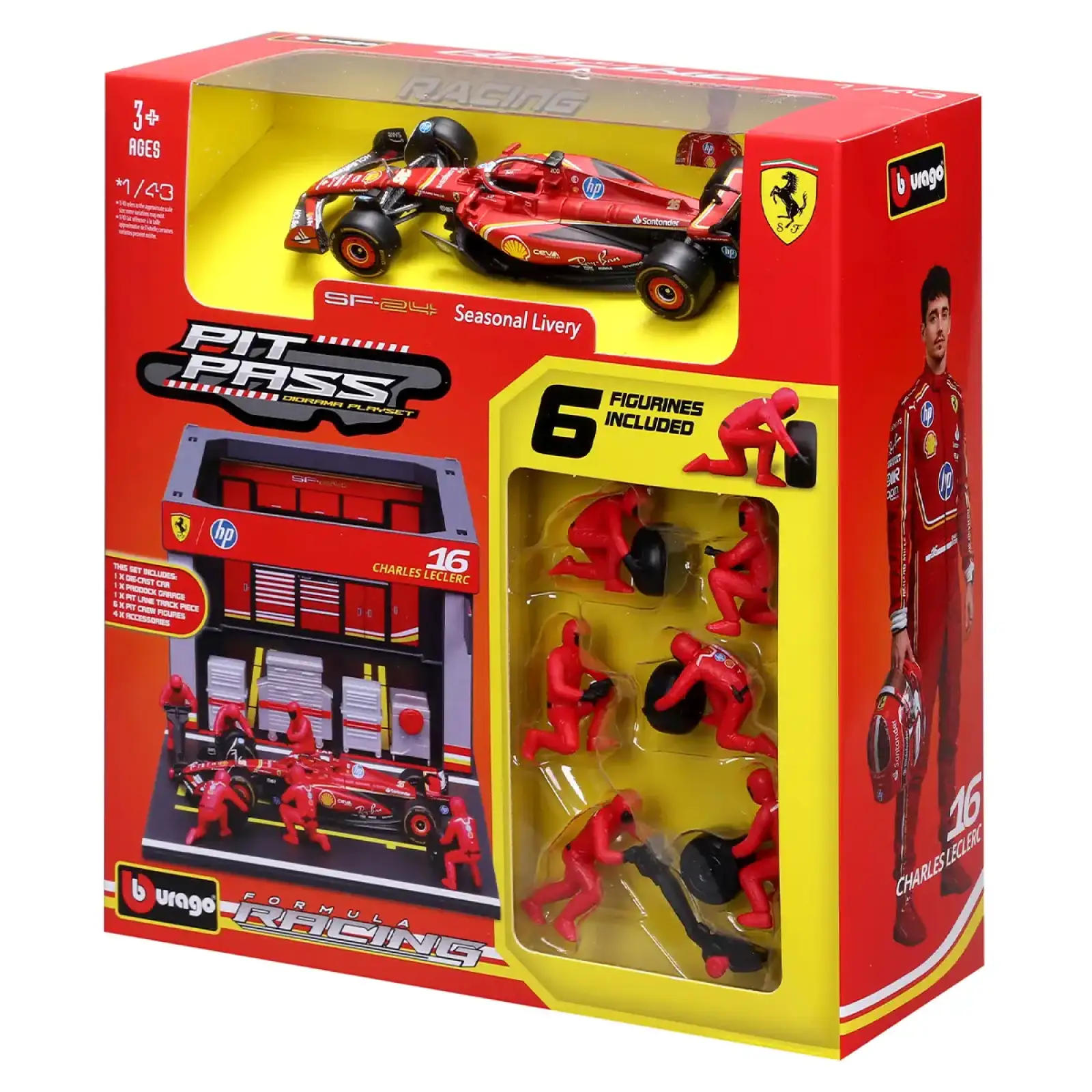 Игровой набор - PIT PASS FERRARI SF-24 (1:43) Bburago (18-36862 (#16))