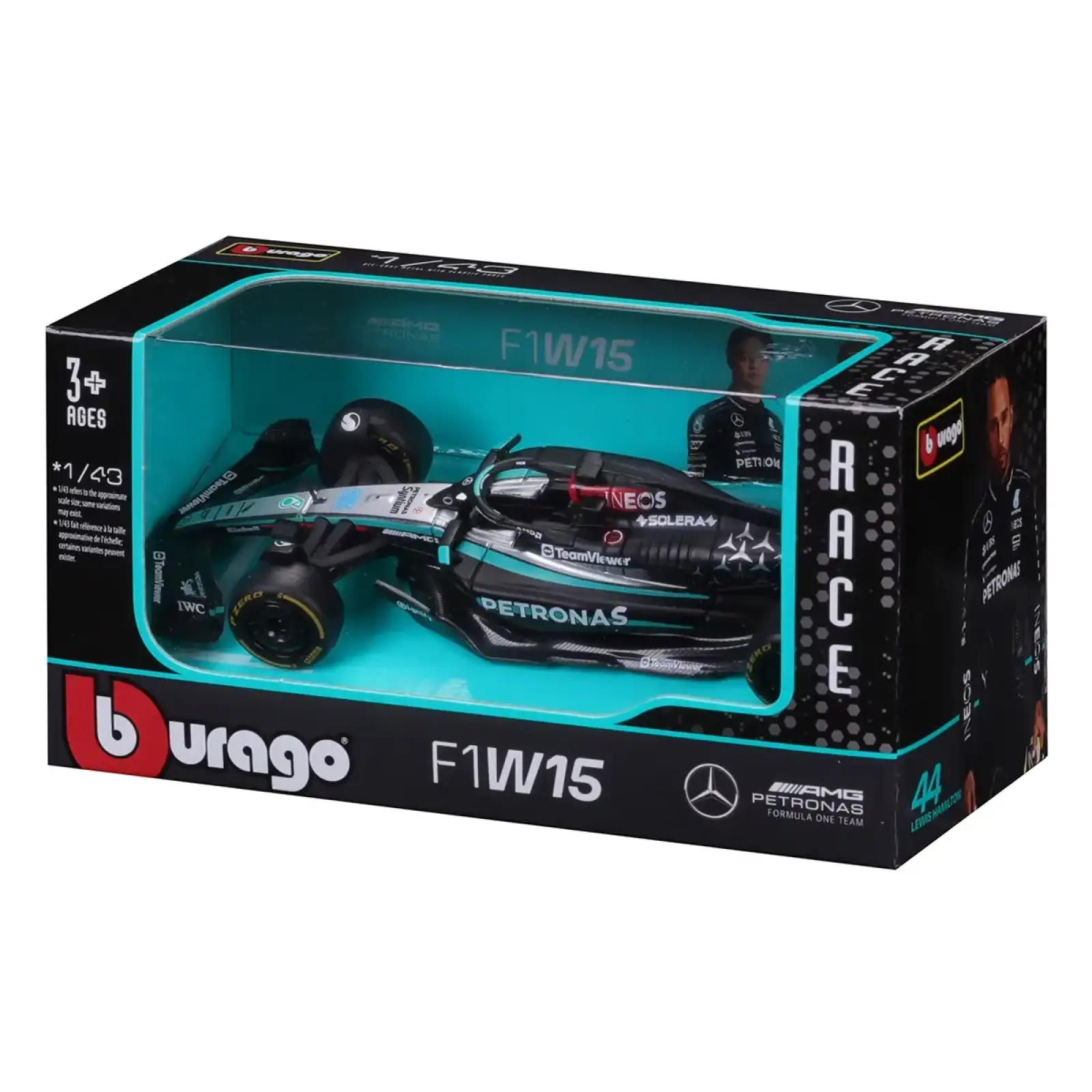Автомодель MERCEDES-AMG F1 W15 PERFORMANCE (2024) (1:43) Bburago (18-38208)