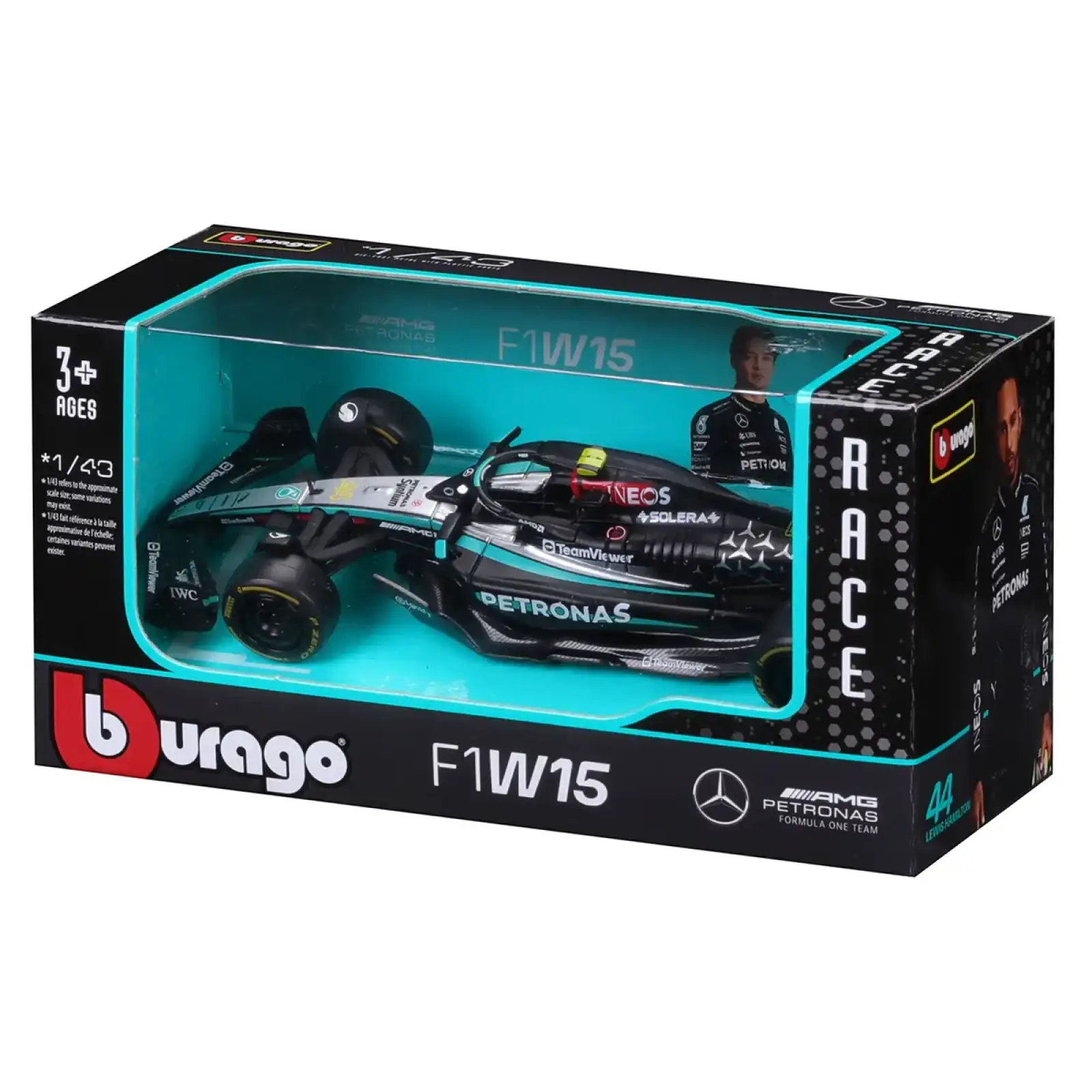 Автомодель MERCEDES-AMG F1 W15 PERFORMANCE (2024) (1:43) Bburago (18-38208)