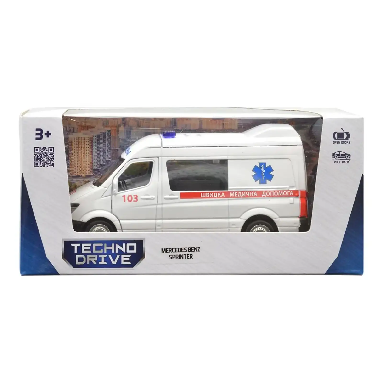 Автомодель MERCEDES BENZ SPRINTER СКОРАЯ ПОМОЩЬ TechnoDrive (250344U)