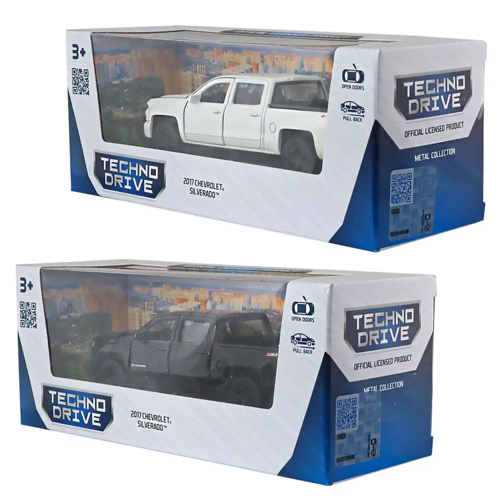Автомодель CHEVROLET SILVERADO 2017 (перламутрово-белый, черный) TechnoDrive (250381W)