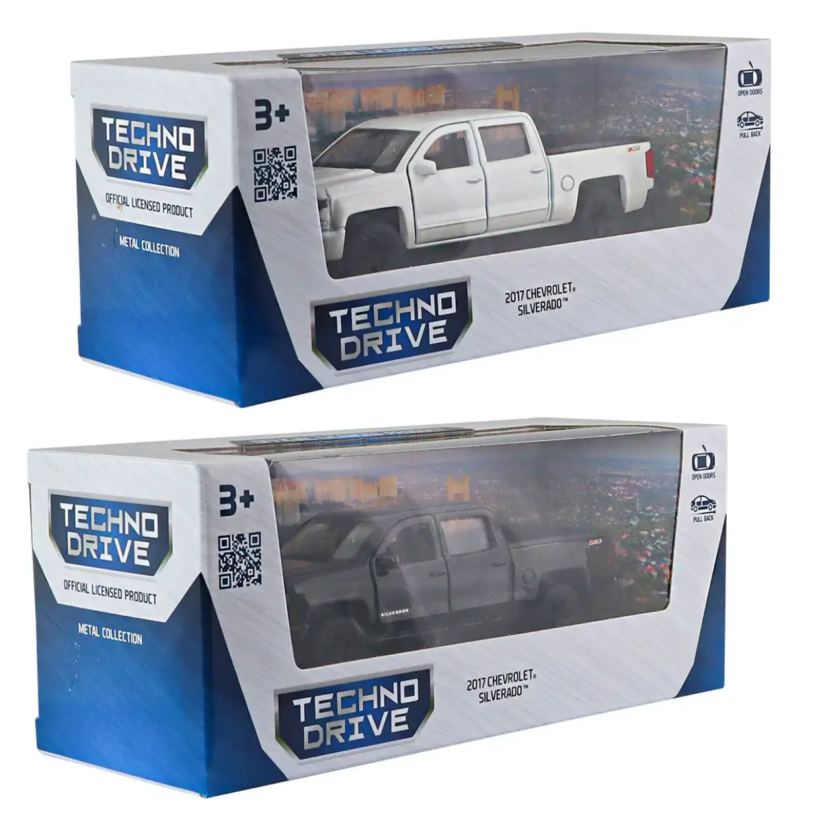 Автомодель CHEVROLET SILVERADO 2017 (перламутрово-белый, черный) TechnoDrive (250381W)