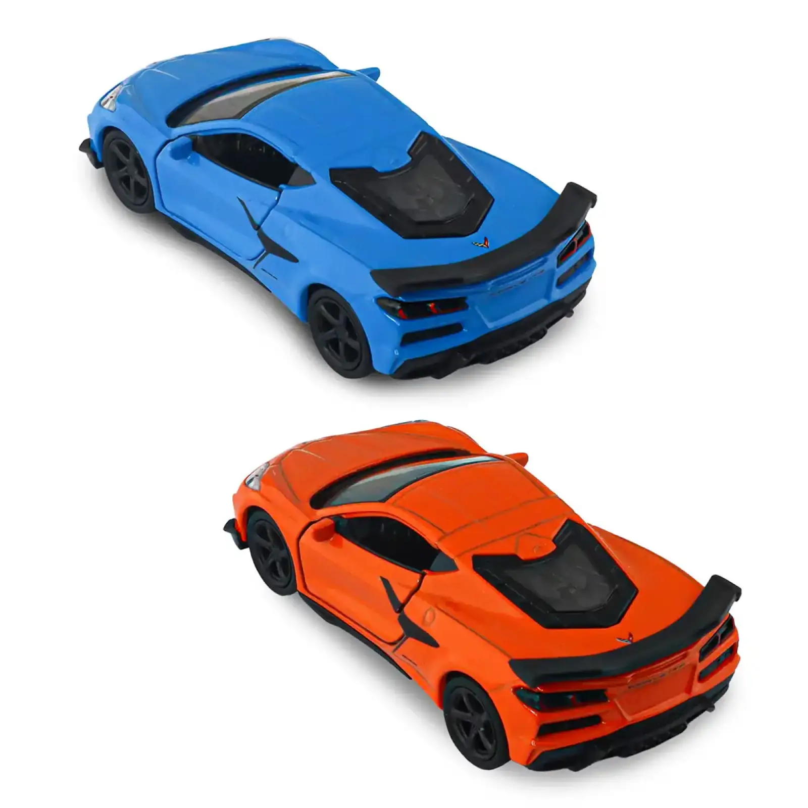 Автомодель - CHEVROLET CORVETTE Z06 2023 (помаранчевий, світло-блакитний) TechnoDrive (250383W)