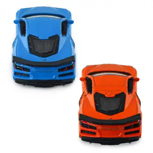 Автомодель - CHEVROLET CORVETTE Z06 2023 (помаранчевий, світло-блакитний) TechnoDrive (250383W)