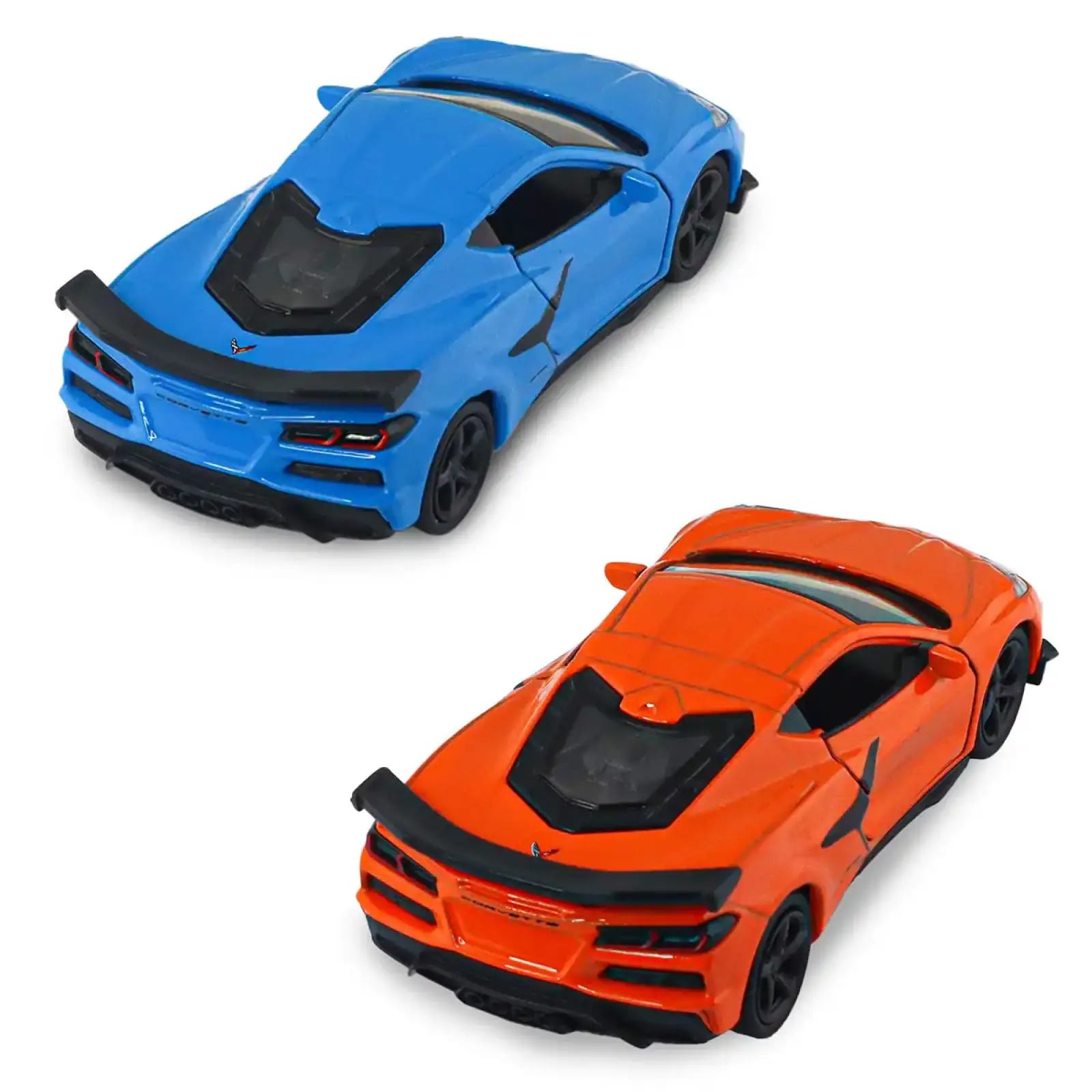 Автомодель - CHEVROLET CORVETTE Z06 2023 (помаранчевий, світло-блакитний) TechnoDrive (250383W)
