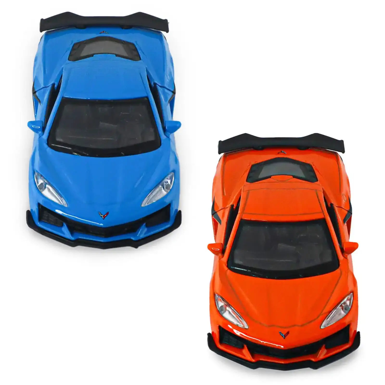 Автомодель - CHEVROLET CORVETTE Z06 2023 (помаранчевий, світло-блакитний) TechnoDrive (250383W)
