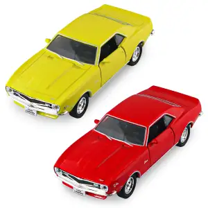 Автомодель - CHEVROLET CAMARO Z28 1968 (червоний, жовтий) TechnoDrive (250384W)