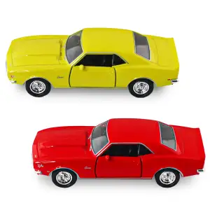 Автомодель - CHEVROLET CAMARO Z28 1968 (червоний, жовтий) TechnoDrive (250384W)