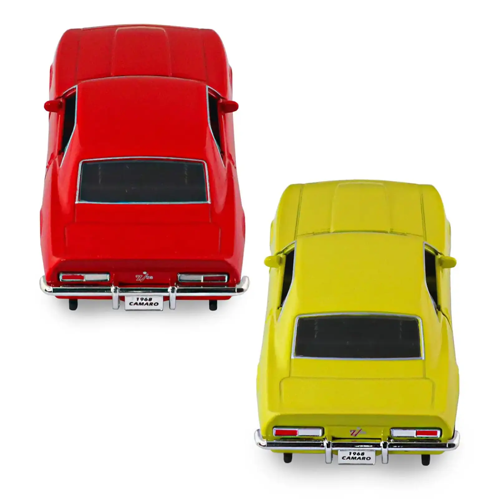 Автомодель - CHEVROLET CAMARO Z28 1968 (червоний, жовтий) TechnoDrive (250384W)