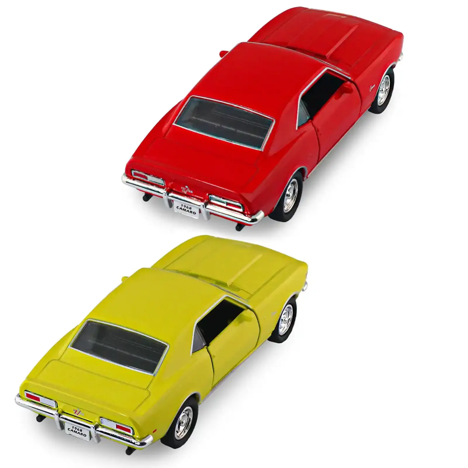Автомодель - CHEVROLET CAMARO Z28 1968 (червоний, жовтий) TechnoDrive (250384W)
