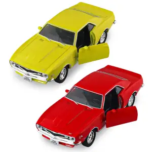 Автомодель - CHEVROLET CAMARO Z28 1968 (червоний, жовтий) TechnoDrive (250384W)
