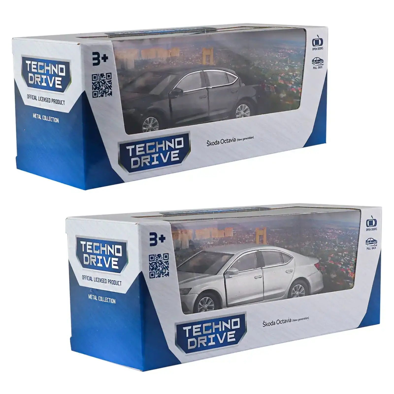 Автомодель - SKODA OCTAVIA (черный, серебристый) TechnoDrive (250389W)