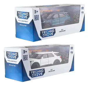 Автомодель FORD EXPLORER 2023 (перламутрово-белый, голубой металлик) TechnoDrive (250392W)